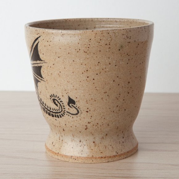 Small Handmade Studio Pottery Artisan Ceramic Dragon Planter Speckled Signed - Picture 3 of 16